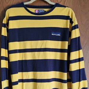 Chaps Ralph Lauren Polo Striped Men Long Sleeve Shirt Size L